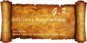 Gönczi Konstantina névjegykártya